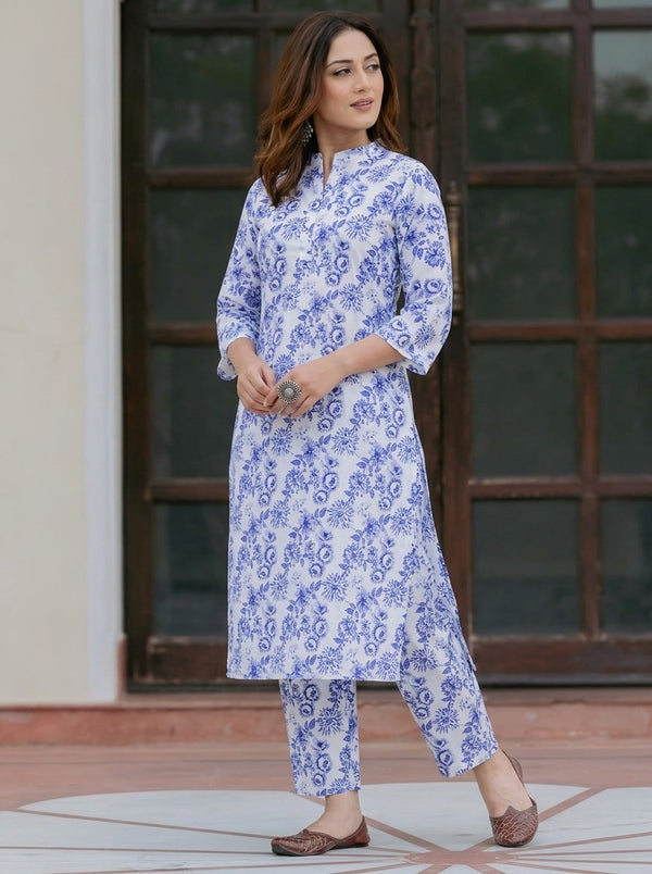 White Floral print co-ord set