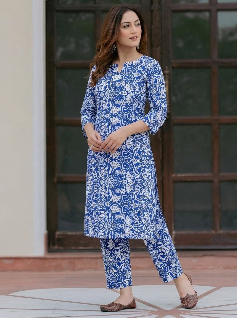 Blue Floral print co-ord set