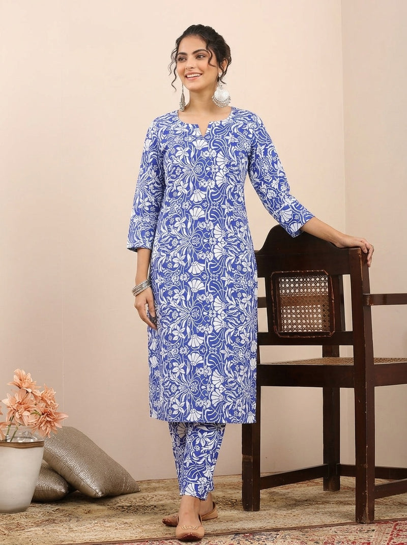 Blue Floral print co-ord set